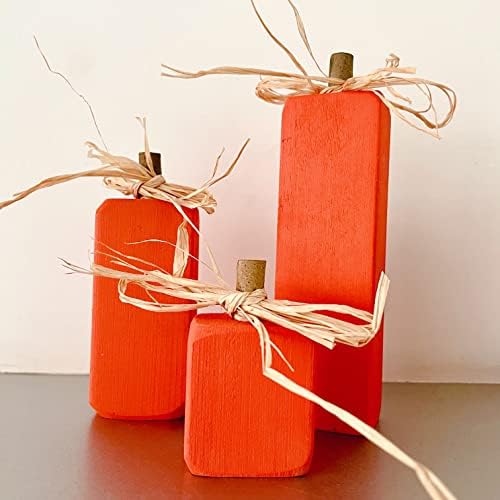 JXueych סתיו בלוק דלעת דלעות עץ גולמיות דלעות | עיצוב חג DIY שלטי עץ | עיצוב שלט חווה ריק